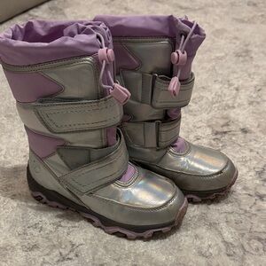 Lands' End Kids Silver and Purple Boots
